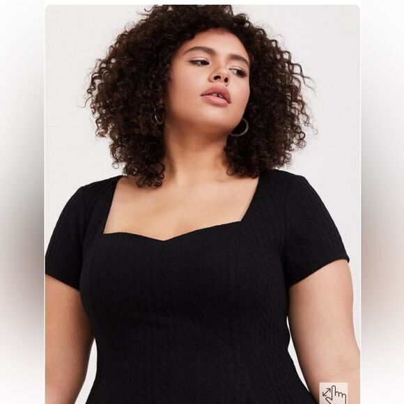 Torrid Mini Textured Knit Skater Dress NWT - Picture 4 of 10